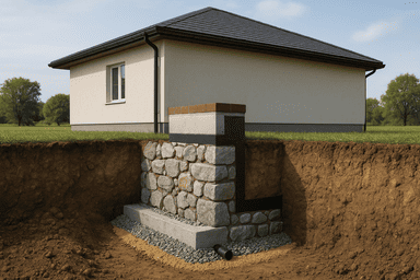 Заглубленный бутовый 10×14 м Заглубленный бутовый 10×14 м